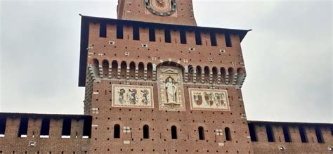 Sforza Schloss Castello Sforzesco Mailand Italien Stockfoto Bild Von