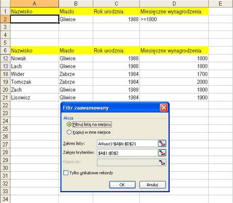 Szkolenia Z Excela Filtrowanie W Excelu