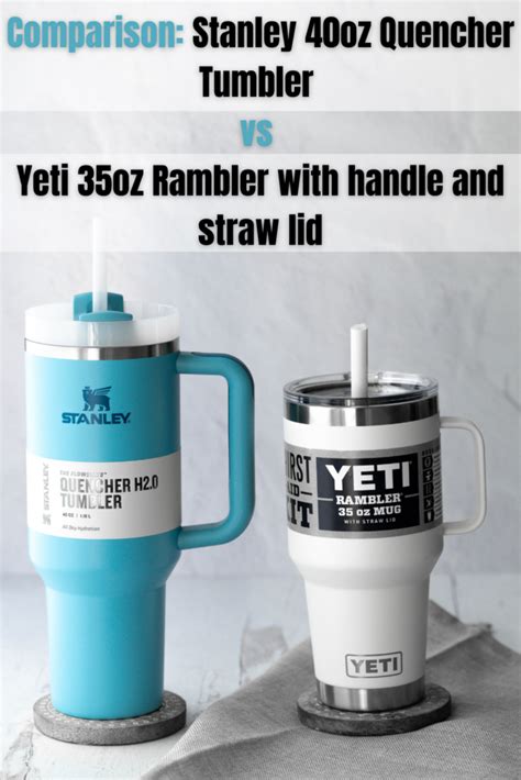 Stanley 40oz Quencher Tumbler vs Yeti 35oz Rambler - Shutter + Mint ...