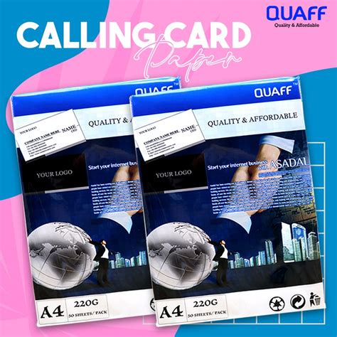 Quaff Calling Card Paper Matte Gsm A Size Sheets Pack Shopee