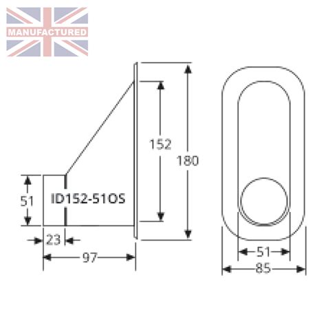 AIR INTAKE DUCT 152mm 51mm Rectangular Inlet 51mm Offset Outlet