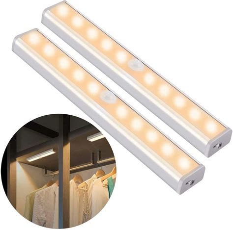 Led Motion Sensor Cabinet Light Under Counter Closet Lighting Wireless