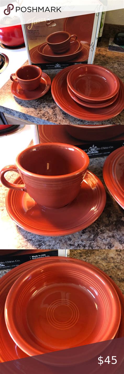 Fiesta Ware 5 Piece Place Setting Paprika Fiestaware Fiestas