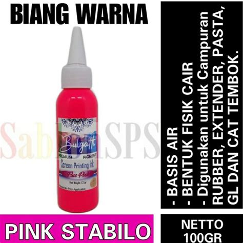 Jual Biang Warna Sablon Pink Stabilo Flo Pink Pigmen 100 Gr Di Lapak