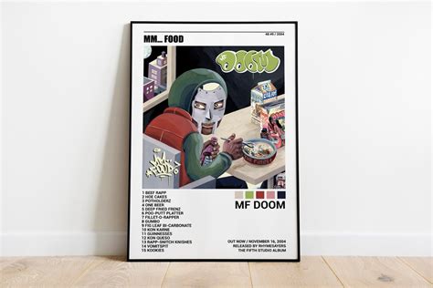 Mf Doom Posters Mm Food Poster Tracklist Album Cover Etsy