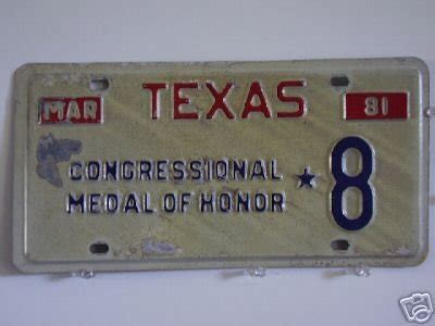 Texas CONGRESSIONAL MEDAL OF HONOR license plate | #29239060