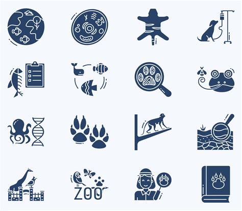 Zoology icon set, animal research vector 11422152 Vector Art at Vecteezy