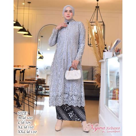 Jual Stelan Kebaya Fatimah Jumbo Ld 130 Kebaya Tunik Tulle Kebaya Tunik