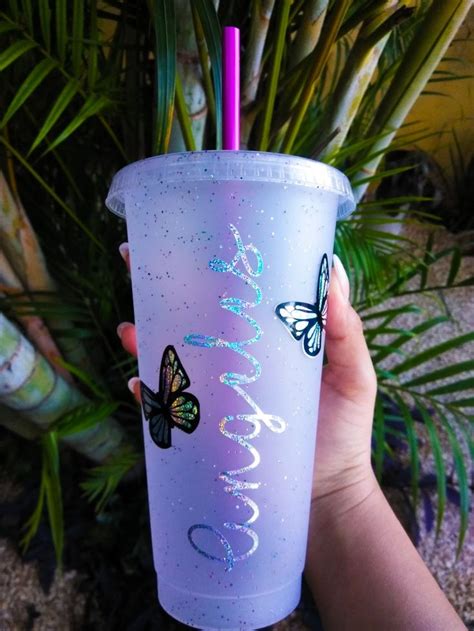 Butterfly Tumbler Starbucks Venti Glitter Vaso Personalizados Eventos