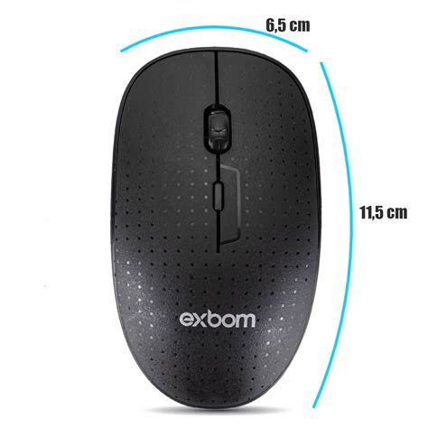 Kit Teclado E Mouse Sem Fio 24ghz Usb Abnt 2 Com Ç 107 Teclas Exbom Bk S370