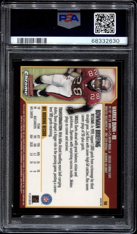 Bowman Chrome Warrick Dunn Refractor Psa Pop Highest