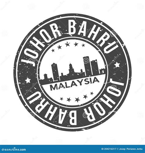 Johor Bahru Malaysia Asia Stamp Logo Icon Symbol Design Skyline City