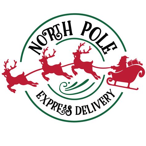 North Pole Express Delivery Svg Santa Sleigh Reindeer Svg Inspire