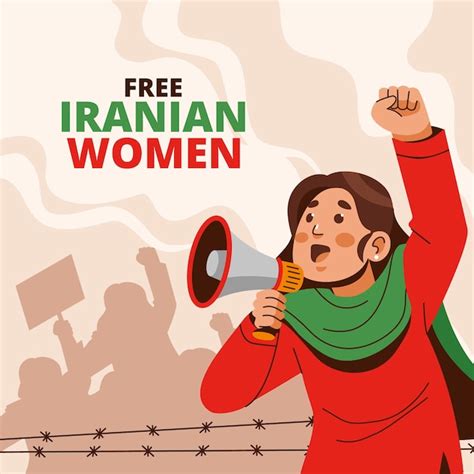 Ilustração de mulheres iranianas desenhadas à mão Vetor Grátis