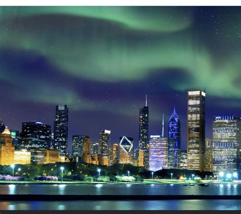 Northern Lights Chicago Desktop Screenshot Natural Landmarks Nature