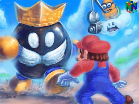 Mario Vs King Bob Omb In Super Mario 64 Nintendo 64 Tribute On Game Art