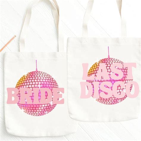 Last Disco Bride Bachelorette Party Tote Bags Last Disco Etsy Canada