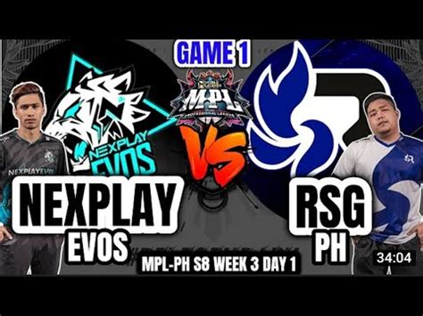 NXP EVOS VS RSG PH Game 1 MPL 2021 Season 8 WEEK 3 Day 1 YouTube