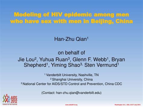 Ppt Modeling Of Hiv Epidemic Among Men Who Have Sex With Men In