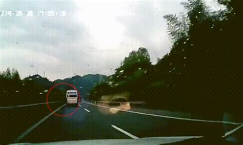 Spare Tire From A Truck Breaks Free Flies Across Chinese Highway And Injures A Driver After