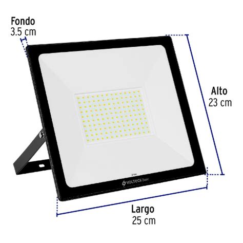 Reflector ultra delgado LED 100 W luz cálida Volteck Basic Grupo Caramu