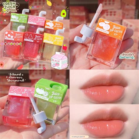 Cute Fresh Juice Lip Oil Fruity Lip Tint Clear Lip Gloss Moisturizing