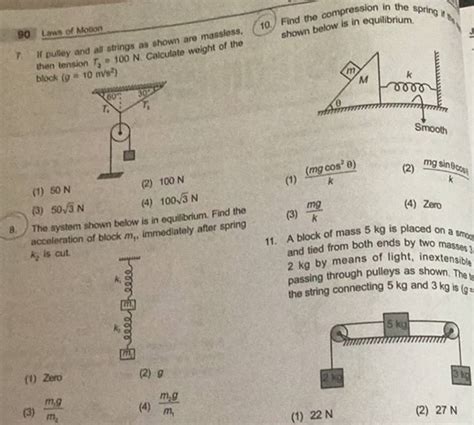 The System Shown Below Is In Equilibrium Find The Acceleration Of Block