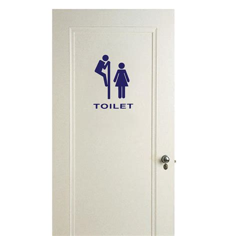 Toilet Vinyl Decal Sticker Sign Funny Bathroom Door Designs Trendy