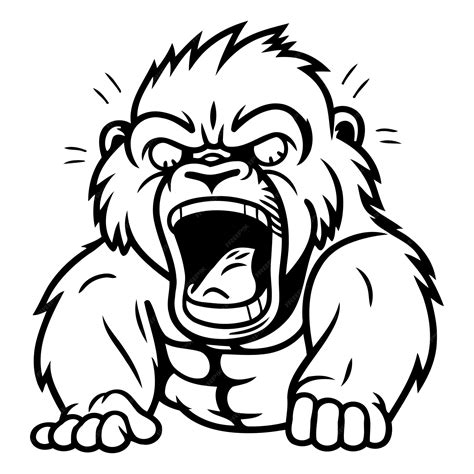 Premium Vector Angry Gorilla Cartoon Mascot Vector Illustration Of A