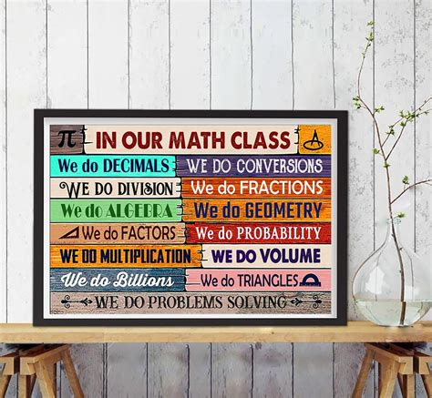 In Our Math Class Posters Print For Middle And High School Education