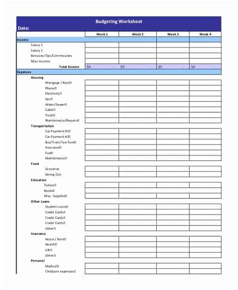 6+ Free Non Profit Budget Worksheet Templates - Word Excel Samples