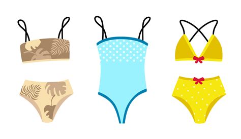 Colecci N De Elegantes Trajes De Ba O Y Ropa Interior De Bikini Concepto De Verano Ilustraci N