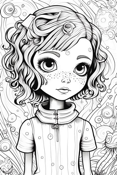 Little Girl In Dreamland Coloring For Adults Zumipic