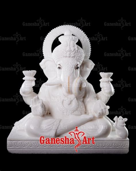 Ahmedabad White Marble Ganesha Statue Gn Size Feet To Feet