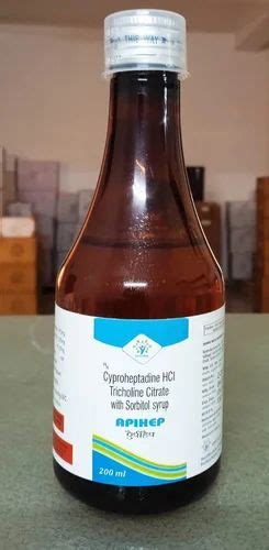 Apihep Cyproheptadine Hcl Tricholine Citrate With Sorbitol Syrup For