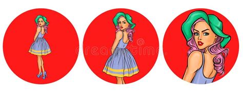 Vector Naked Girl Covering Breast Pop Art Avatars Stock Vector Illustration Of Forum Circle