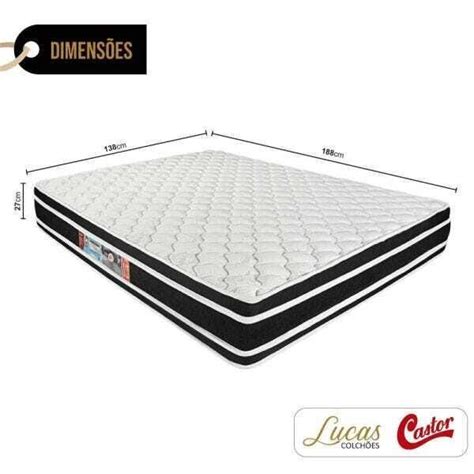 Colchão Casal Castor Espuma D33 - Colchão Casal Castor de Espuma D33 Black & White Double Face 138cm ...
