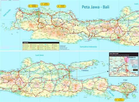 Large detailed tourist map of Java - Ontheworldmap.com