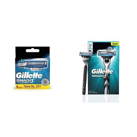 Buy Gillette Mach 3 Turbo Manual Shaving Razor Blades 8s Pack