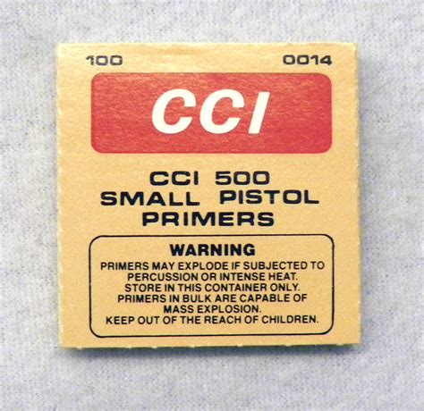 CCI 500 Small Pistol Primers Zündhütchen Waffen Brammer