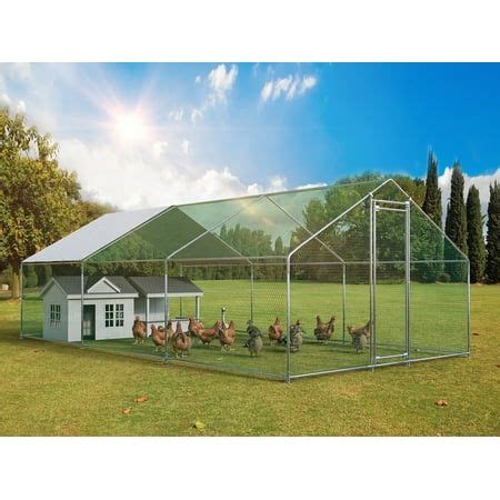 Oarlike Metal Chicken Coop For 20 Chickens Large Chicken Runs For Yard