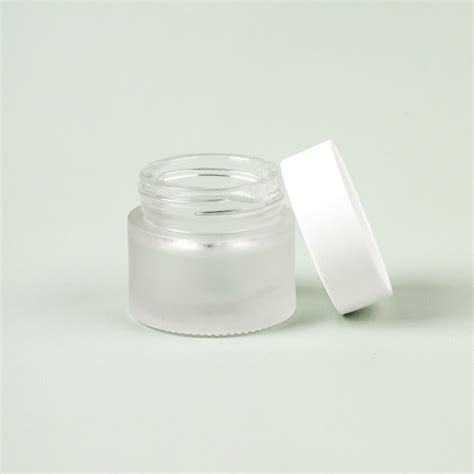 8 Ml Frosted Glass Jar With White Cap Bramble Berry