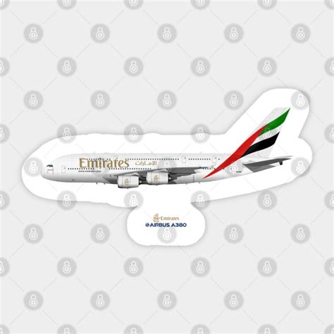 Illustration Of Emirates Airbus A380 Airbus A380 Airplane Sticker