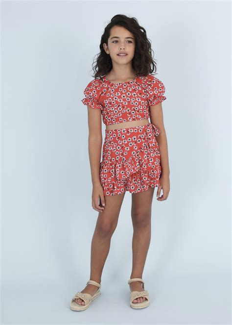 2 Piece Printed Set Skirt And Top Girl Mayoral