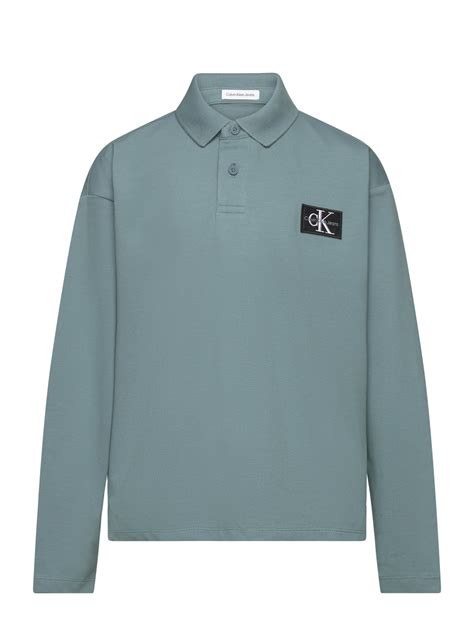 Calvin Klein Pique Badge Ls Polo Polo Shirts