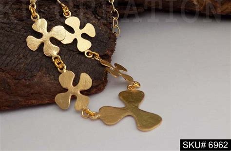 Gold Plated Cable Chain With Flower Of Light Wight Necklace Sku6962