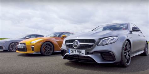 Mercedes AMG E63 Vs Nissan GT R Vs Audi RS7 A Drag Race Full Of