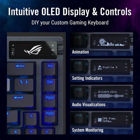 Mua ROG Azoth Wireless DIY Custom Gaming Keyboard OLED Display Three Layer Dampening Hot