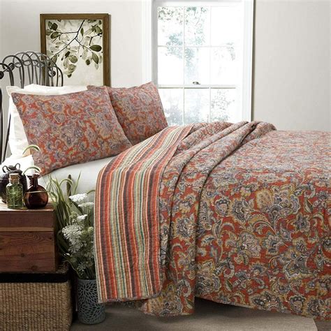 Cozy Line Home Fashions Paisley Cotton Reversible Quilt Sets Full