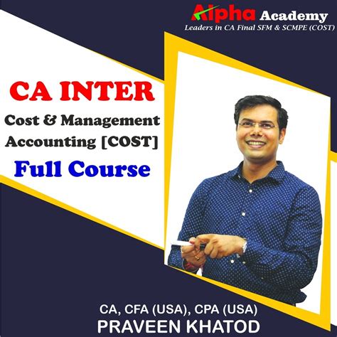 Ca Inter Cma Cost Management Accounting By Ca Cfa Usa Cpa Usa